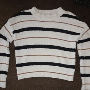 Altar'd State Black and Brown Crew Neck Sweater